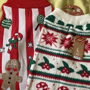 Pet Primark Festive Red and Green Sweaters